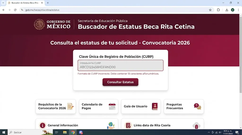 Ingresar CURP Correctamente