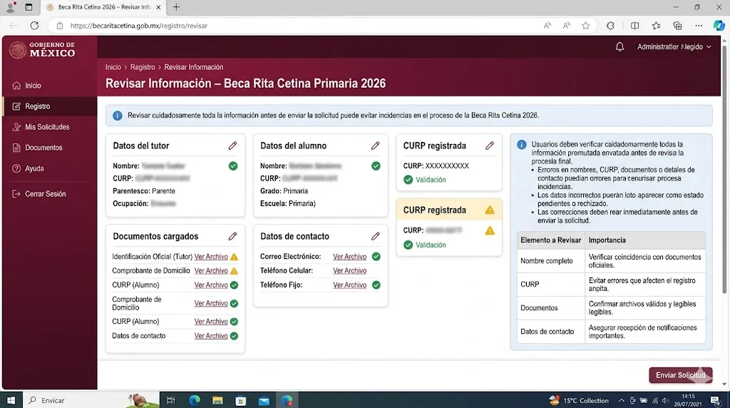 Revisar información beca Rita Cetina