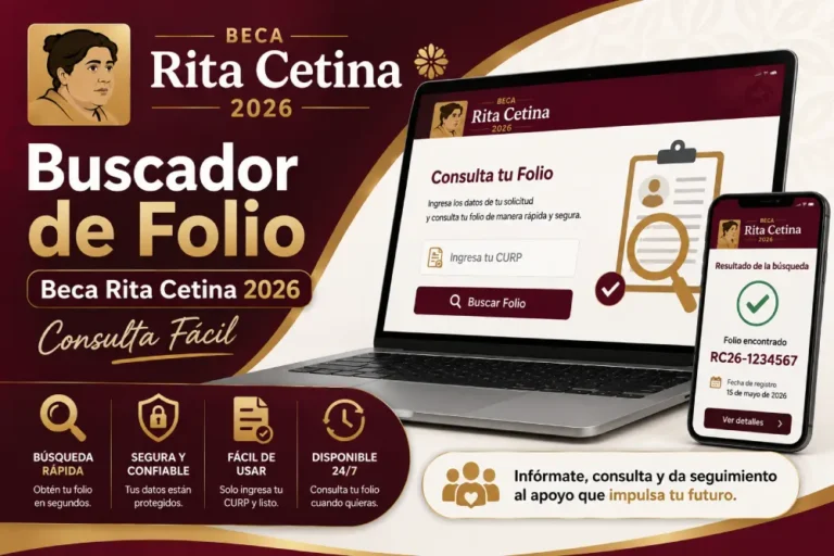 Buscador de Folio Beca Rita Cetina 2026 Consulta Fácil
