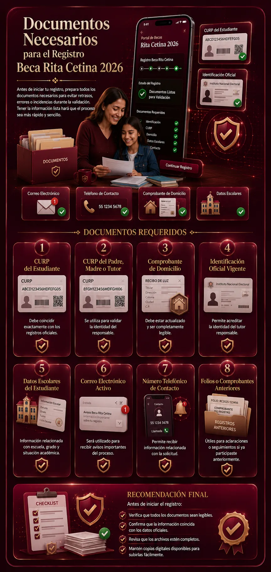 Documentos Necesarios para el Registro Beca Rita Cetina 2026
