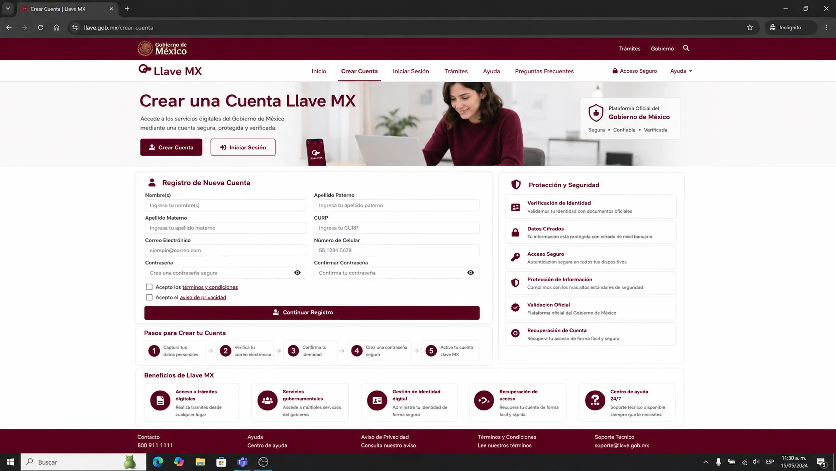 Portal oficial de Llave MX
